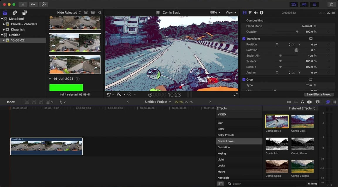 A Screenshot of Final Cut Pro X 10.7.1