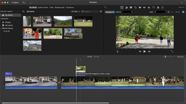 A Screenshot of iMovie