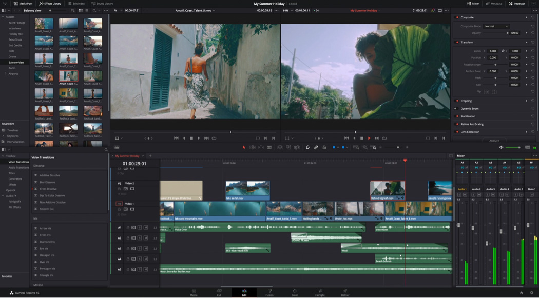 A Screenshot of Davinci Resolve 19