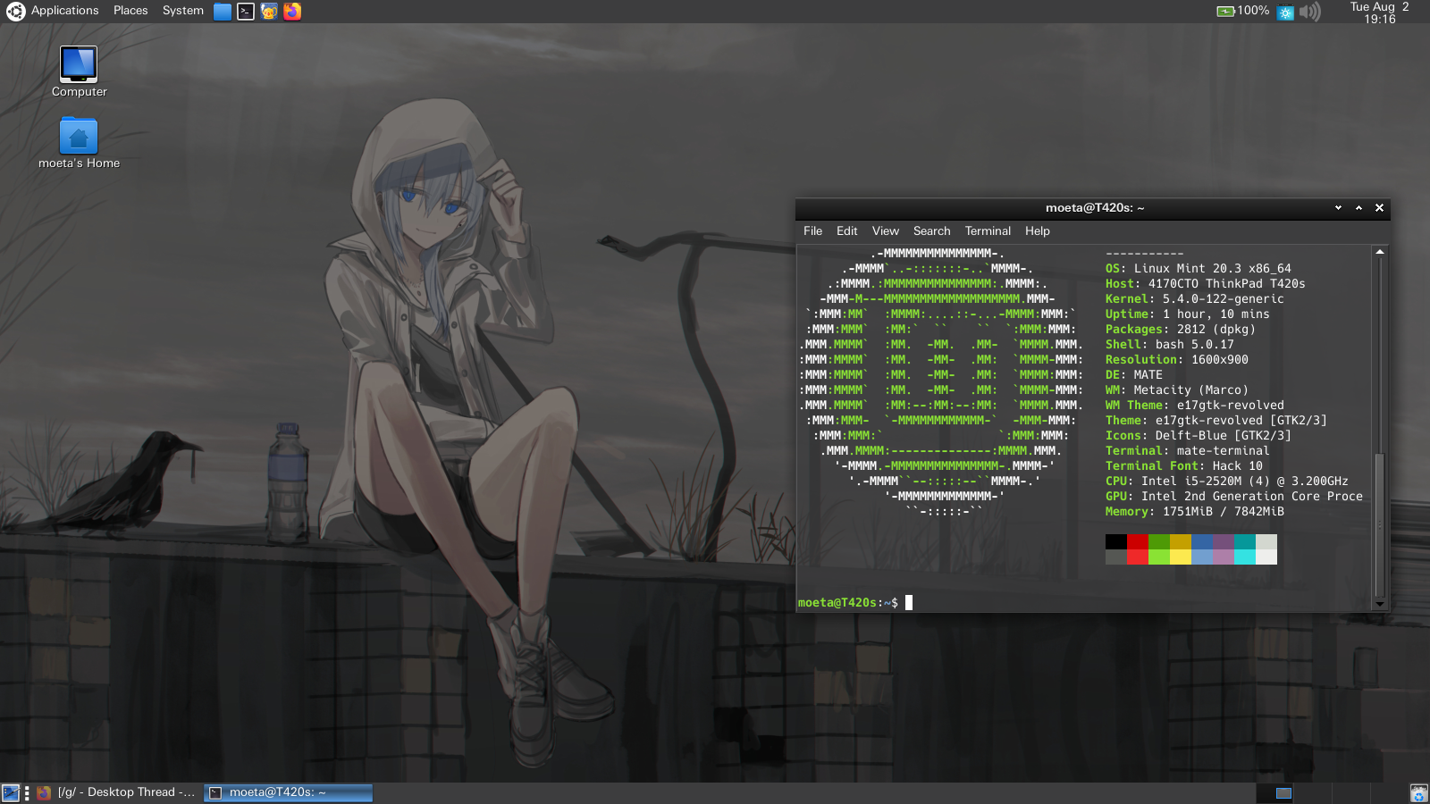 A screenshot of the MATE desktop environment running on Linux Mint.